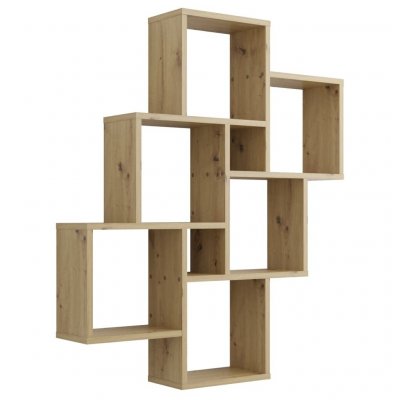 FMD - tag&egrave;re murale avec 8 compartiments Ch&ecirc;ne artisanal Beige