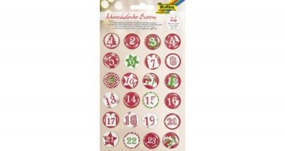 FOLIA  'Buttons' pour calendrier de l'Avent, en t&ocirc;le - Lot de 5