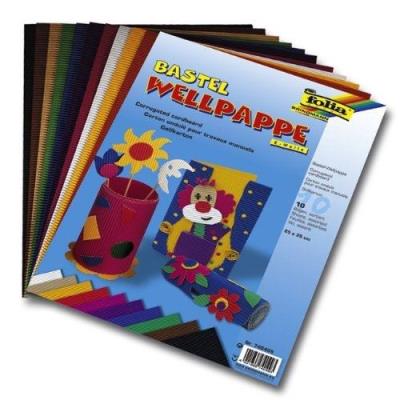 GENERIQUE Folia Carton Ondul&eacute; Ft 25 X 35 Cm, 10 Couleurs Assorties 1 Unit&eacute;(S)