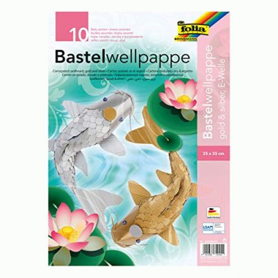 FOLIA   carton ondul&eacute; pour travaux manuels, 250 x 350 mm noir
