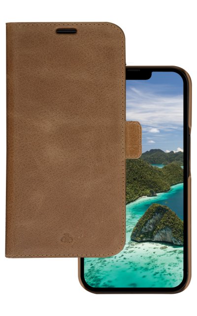 DBRAMANTE1928 Folio 2 en 1 iPhone 14 Plus Lynge en Cuir Tan  - Neuf