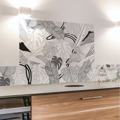 99 DECO Fond de hotte alu l 60xH 70cm Borneo b&w - Vert