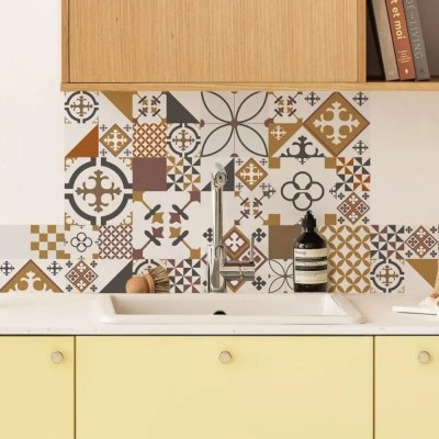 99DECO Fond de hotte alu : l 90cm x h 70cm ciment style pecan 