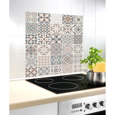 WENKO Fond hotte design Carreaux - L. 60 x l. 70 cm - Beige 