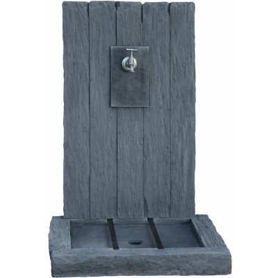 HABITAT ET JARDIN Fontaine ""ARDOISE"" - en pierre reconstitu&eacute;e - 59 x 44 x 87 cm - Gris