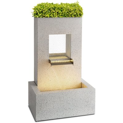 BLUMFELDT Fontaine - Bloomingstone - &eacute;clairage LED - pompe 12W , 800 l / h - zinc blanc