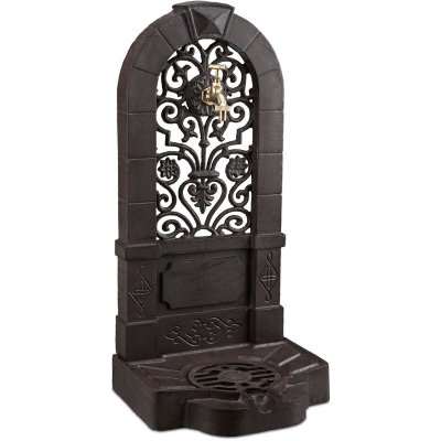 RELAXDAYS Fontaine de jardin  - Design antique en fonte d'aluminium marron - HxlxP:74 x 36 x 30 cm