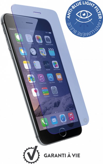 FORCE GLASS  Prot&egrave;ge-&eacute;cran Verre tremp&eacute; pour iPhone 7/8 Plus Bleu