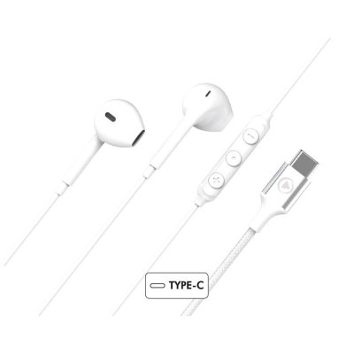 FORCE PLAY  Casque Avec fil &eacute;couteur Appels/Musique USB Type-C Blanc