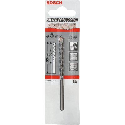 BOSCH Foret &agrave; b&eacute;ton &agrave; queue cylindrique silver percussion &Oslash;5mm longueur 85mm cyl-3  2608597658