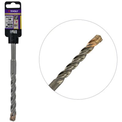 TIVOLY Foret B&eacute;ton arm&eacute; professionnel &Oslash; 14 L 450 mm SDS PLUS 3 taillants de coupe MASTER 3 TECHNIC PRO