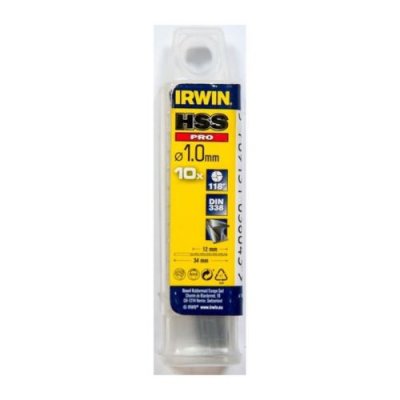 IRWIN Foret m&eacute;taux HSS Pro &Oslash; 1 mm - &Eacute;tui de 10