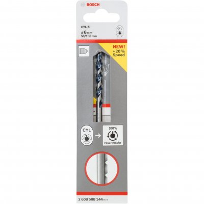 BOSCH Forets &agrave;&nbsp; B&eacute;ton Cyl-5 (6X50X100) 5 Unit&eacute;s