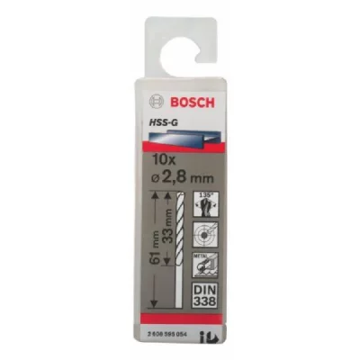 BOSCH Forets &agrave;&nbsp; M&eacute;taux Hss-G Standard, Din 338 (2,8 X 33 X 61 Mm)
