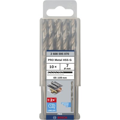 BOSCH Forets &agrave;&nbsp; M&eacute;taux Hss-G Standard, Din 338 (7 X 69 X 109 Mm)