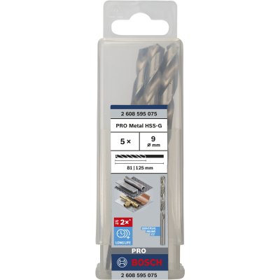 BOSCH Forets &agrave;&nbsp; M&eacute;taux Hss-G Standard, Din 338 (9 X 81 X 125 Mm)