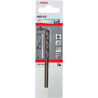 BOSCH Forets &Agrave; M&eacute;taux Rectifi&eacute;  Hss-co Din 338 - Taille - &Oslash; 5 Mm