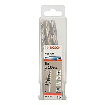 BOSCH Forets &agrave; m&eacute;taux rectifi&eacute;s HSS-Co DIN 338 &oslash; 10.0mm