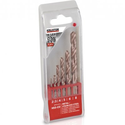POWERPLUS Forets M&eacute;taux Hss Cobalt &Oslash; 2/3/4/5/6/8 Mm - 6 Pi&egrave;ces