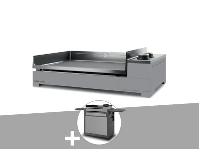 FORGE ADOUR  - Plancha gaz Premium 60 acier avec chariot Gris