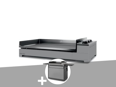 FORGE ADOUR  - Plancha gaz Premium 75 acier avec chariot Gris