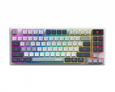 MSI FORGE GK600 TKL W SKY FR Clavier m&eacute;canique TKL Cherry MX Red