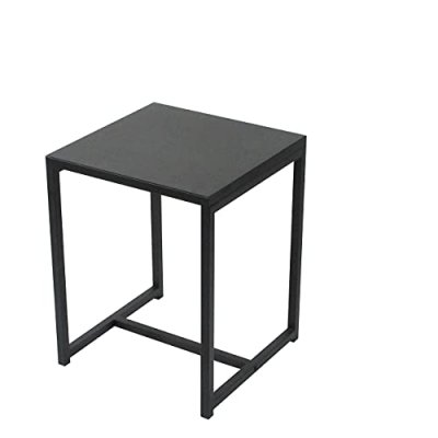 Fornord Table de Chevet en M&eacute;tal Noir