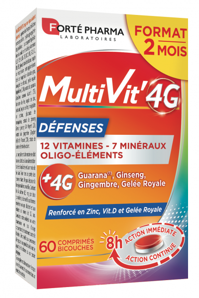 Fort&eacute; Pharma Multivit 4 g D&eacute;fense - 60 Comprim&eacute;s - Bo&icirc;te 60 comprim&eacute;s