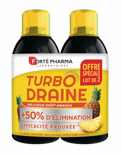 FORTE PHARMA Fort&eacute; pharma turbodraine minceur go&ucirc;t ananas 2 x 500ml