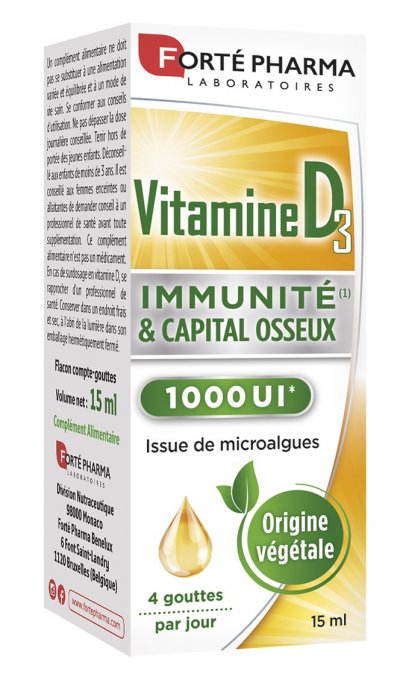 FORTE PHARMA Fort&eacute; Pharma Vitamine D3 - Flacon 15 ml - Flacon compte goutte 15 ml