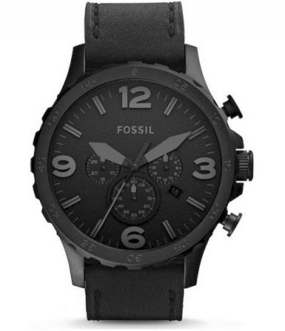 FOSSIL  Homme Nate Noir Cuir Montre and Townsman Acier Inoxydable Bracelet, Coffret