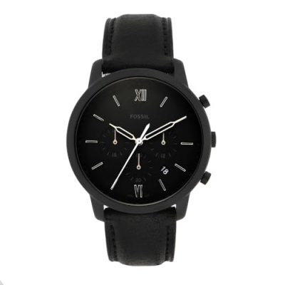 FOSSIL  Men Montre Neutra Chronographe En Cuir Noir Bleu - One size