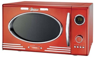 MELISSA Four &agrave; micro-ondes r&eacute;tro avec grill 23L 16330129 Rouge m&eacute;tallique