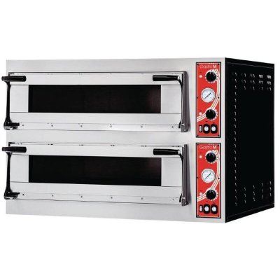 GASTRO M Four &agrave; Pizza Double Electrique 400 V 12 kW Rome 2 - - - Acier inoxydable 1000x955x745mm
