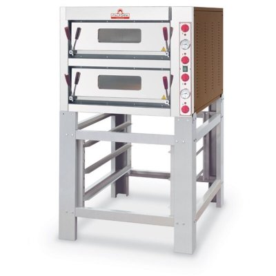 ITALFORNI Four &agrave; Pizza Double Electrique Professionnel Commandes M&eacute;caniques 8 Pizzas