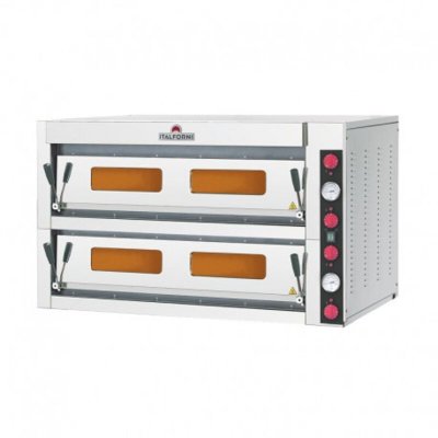 ITALFORNI Four &agrave; Pizza Electrique Double avec Commandes M&eacute;caniques 12 Pizzas 
