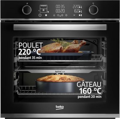 BEKO Four int&eacute;grable mutlifonction 71l 60cm &agrave; pyrolyse inox BBVM13400XPSE