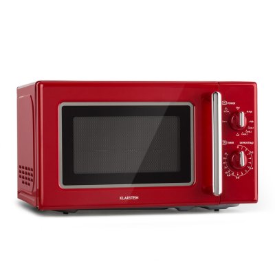 KLARSTEIN Four micro-ondes  Caroline - 20L 700-1000W - Look r&eacute;tro - Rouge