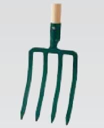 LEBORGNE Fourche &agrave; b&ecirc;cher 4 dents  30 cm manche b&eacute;quille bois