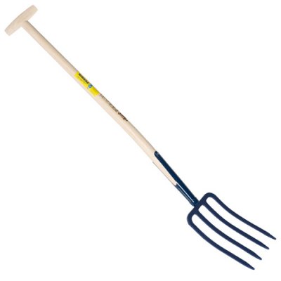 OUTILS PERRIN Fourche &agrave; b&ecirc;cher &agrave; soie 4 dents 30 manche b&eacute;quille tourn&eacute;e