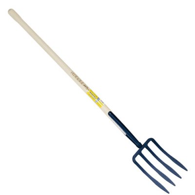 OUTILS PERRIN Fourche &agrave; b&ecirc;cher &agrave; soie 4 dents spatul&eacute;e manche pomme - 
