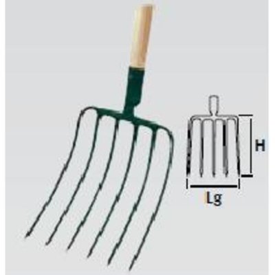 LEBORGNE Fourche &agrave; ma&iuml;s - Manche bois - 6 dents - 130cm