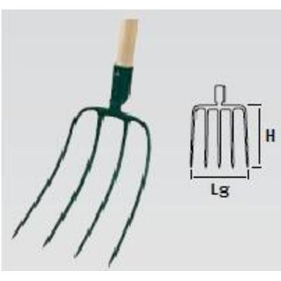 LEBORGNE Fourche fumier 4 dents avec manche compositube 