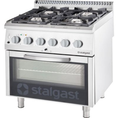 STALGAST Fourneau &agrave;&nbsp; Gaz 4 Br&agrave;&raquo;leurs (3.5 + 5 + 2.7) avec Four &eacute;lectrique - G20 ou G30 - 