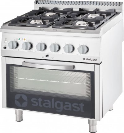 STALGAST Fourneau &agrave; Gaz 4 Br&ucirc;leurs (2x2.5 + 2x7) avec Four Electrique G20 ou G30