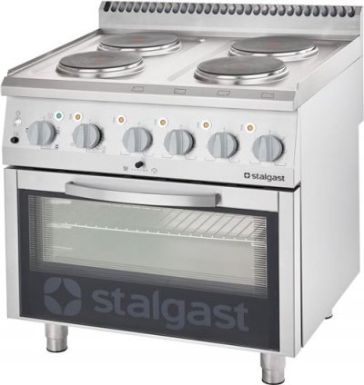 STALGAST Fourneau &eacute;lectrique 4 Plaques avec Four &eacute;lectrique Tournante - 