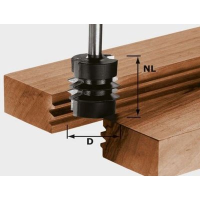 FESTOOL Fraise &agrave; abouter HW avec queue de 8mm  HW S8 D34/NL32 - 491034