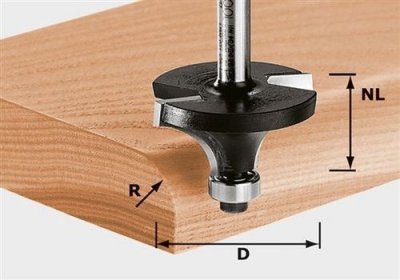 FESTOOL Fraise &agrave; moulurer HW avec queue de 8mm HW S8 D20,7/R4 KL - 491011