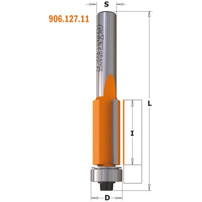 CMT ORANGE TOOLS Fraise carbure &agrave; affleurer 25.4 mm x 9,5 mm queue 8 mm - CMT