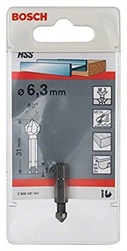 BOSCH Fraises &agrave; noyer coniques 6,3, M 3, 31 mm, 1/4" 1pc